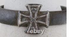 Army ww2 GERMAN Ring STERLING Silver IRON Cross WWII ww1 WWI 1914 GERMANY Trench