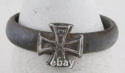 Army ww2 GERMAN Ring STERLING Silver IRON Cross WWII ww1 WWI 1914 GERMANY Trench