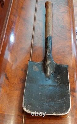 Authentic German Army Ww2 Third Reich Trench Shovel Germany Dog Wolf Logo Wwii
