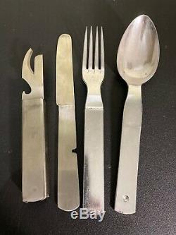 Authentic German army cutlery 4 Piece Set Eating Utensils WW2. Fast SHIPPING