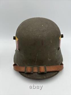 Authentic WW1 German Army M16 Stahlhelm Helmet with Leather Liner