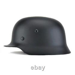 Black WW2 German Elite WH Army M35 M1935 Steel Helmet Stahlhelm Retro Grim &Cool