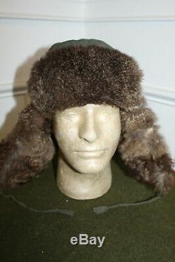 Choice Original WW2 German Army Cold Weather Brown Rabbit's Fur Field Hat
