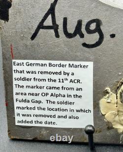 Cold War East German DDR Border Marker / Sign Fulda Gap 11th ACR 1975 Original