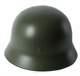 Collectable Steel Ww2 Wwii German M35 Helmet With Leather Chinstrap Army Green