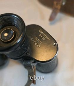 Dienstglas H/6400 WWII German Army 6x30 Binoculars beh KF with Case