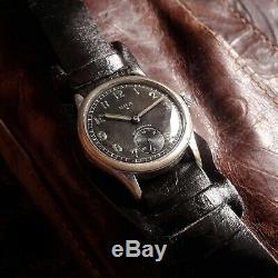 Era Dh Rare! Swiss Wrist Watch For German Army Ww2 Ww II For Men 15 Jewels 1940s