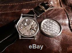 Era Dh Rare! Swiss Wrist Watch For German Army Ww2 Ww II For Men 15 Jewels 1940s