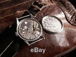 Era Dh Rare! Swiss Wrist Watch For German Army Ww2 Ww II For Men 15 Jewels 1940s