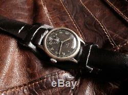 Era Dh Rare! Swiss Wrist Watch For German Army Ww2 Ww II For Men 15 Jewels 1940s