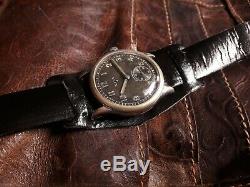 Era Dh Rare! Swiss Wrist Watch For German Army Ww2 Ww II For Men 15 Jewels 1940s