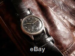 Era Dh Rare! Swiss Wrist Watch For German Army Ww2 Ww II For Men 15 Jewels 1940s