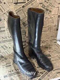 GENUINE JACK BOOTS WW2 GERMAN ARMY LUFT OFFICERS Black Leather Old Continental