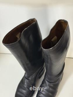 GENUINE JACK BOOTS WW2 GERMAN ARMY LUFT OFFICERS Black Leather Old Continental