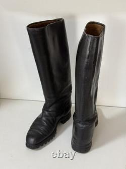 GENUINE JACK BOOTS WW2 GERMAN ARMY LUFT OFFICERS Black Leather Old Continental