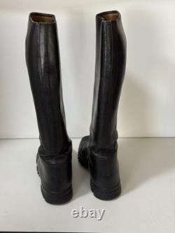 GENUINE JACK BOOTS WW2 GERMAN ARMY LUFT OFFICERS Black Leather Old Continental