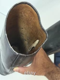 GENUINE JACK BOOTS WW2 GERMAN ARMY LUFT OFFICERS Black Leather Old Continental