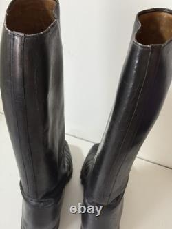 GENUINE JACK BOOTS WW2 GERMAN ARMY LUFT OFFICERS Black Leather Old Continental