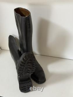 GENUINE JACK BOOTS WW2 GERMAN ARMY LUFT OFFICERS Black Leather Old Continental