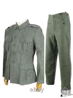 GERMAN ARMY M40 FIELD WOOL PANZER JACKET & PANTS SUIT SIZE M WW2 Replica