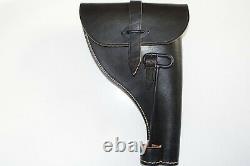 GERMAN ARMY REPRO WW2 BLACK LEATHER FLARE HOLSTER WITH PUSH ROD dated 1942