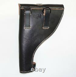 GERMAN ARMY REPRO WW2 BLACK LEATHER FLARE HOLSTER WITH PUSH ROD dated 1942