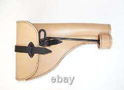 GERMAN ARMY REPRO WW2 BLACK +TAN ERSATZ FLARE HOLSTER WITH PUSH ROD dated 1944