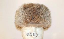 GERMAN ARMY WW2 REPRO EAST FRONT REAL RABBIT FUR USHANKA HAT Sz59 7 3/8