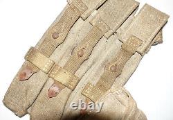 GERMAN ARMY WW2 WWII REPRO AFRIKAKORPS 9mm ammo pouches for 6 mags AGED inv #C