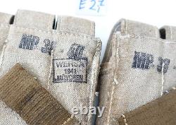 GERMAN ARMY WW2 WWII REPRO AFRIKAKORPS 9mm ammo pouches for 6 mags AGED inv #E27