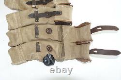 GERMAN ARMY WWII REPRO KURTZ 8mm AMMO POUCHES AGED REINFORCED red stripe inv#E16