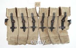 GERMAN ARMY WWII REPRO KURTZ 8mm AMMO POUCHES AGED REINFORCED red stripe inv#E17