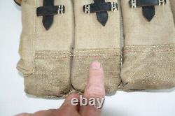 GERMAN ARMY WWII REPRO KURTZ 8mm AMMO POUCHES AGED REINFORCED red stripe inv#E17