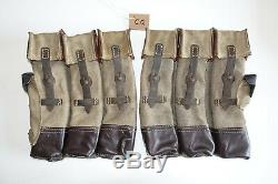 GERMAN ARMY WWII REPRO KURTZ 8mm AMMO POUCHES AGED reiforced bottoms inv# CQ