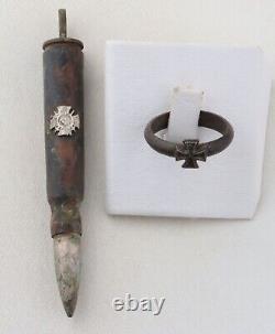 GERMAN Award IRON Cross MANs Ring GERMANY Bullet WWII ww1 WWI ww2 1914-1918 Army