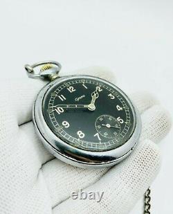 GRANA Pocket Watch RARE Military DH German Army Swiss Vintage Watch 1940s WWII