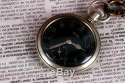 GRANA Pocket watch WWII RARE Military DH German Army Swiss Vintage 1940s WW2