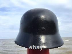 GREAT WW2 VET Estate M-40 GERMAN Steel HELMET w Original Liner & Rim 1940 WWII