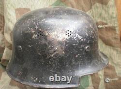 Genuine WWII German Army Military M-34 Helmet Battle with Original Leather Liner