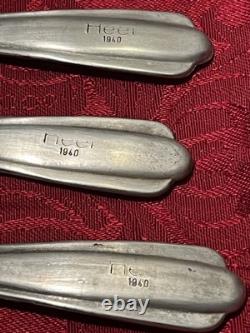 Genuine Wehrmacht Issue Set of 3+ German Army mess-hall dinner forks, dated 1940