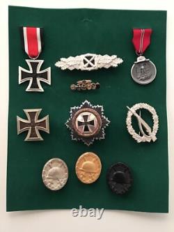 German 1957 Army WWII Veteran GCiG Iron Crosses Close Combat Clasp Silver Group