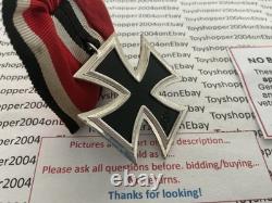 German 1957 Army WWII Veteran Iron Cross 2nd Class mounted on bar