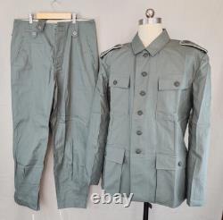 German Army Hbt Canvas M43 Field Jacket Trousers Set Wwii Repro Size M