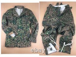 German Army Hbt Dot44 Peas Camo M43 Field Jacket Trousers Wwii Repro Size L