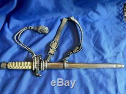 German Army Officer Dagger WWII Complete Scabbard, Portepee, Hanger