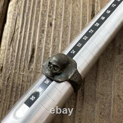 German Army Skull Bones Vintage Military Ring Size 12.5 Silver WWI/WWII