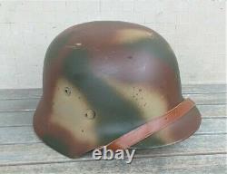 German Army WH DAK M35 h elmet camo Italian front vintage repro large size