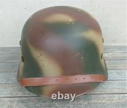 German Army WH DAK M35 h elmet camo Italian front vintage repro large size