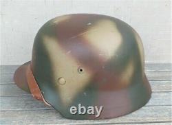 German Army WH DAK M35 h elmet camo Italian front vintage repro large size