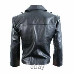 German Black Leather Panzer/U-Boat Wrap WW2 Repro leather Jacket